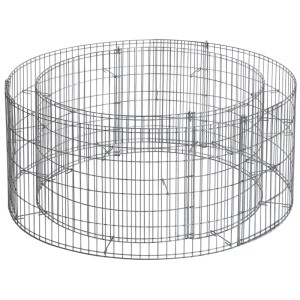 Gabionen-Hochteich, Ø 92 cm, aus verzinktem Metall, Bausatz für den Garten oder die Terrasse.