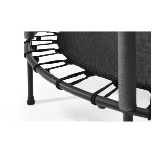 Dettaglio: Trampolino Salta Junior nero (Ø 140 cm) con rete di sicurezza e sospensione elastica.
