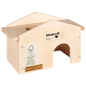 Vitakraft casetta per criceti fai-da-te in legno FSC®, accessorio per gabbie da assemblare.
