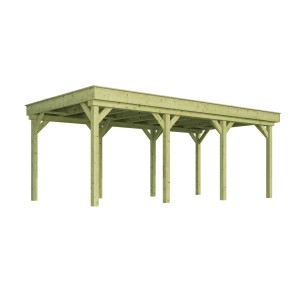 Weka Carport singolo 609 in legno, 294x591 cm. Robusto riparo per auto, moto o biciclette.