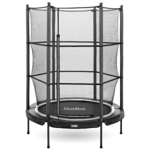 Trampolino Salta Junior nero, Ø 140 cm, con rete di sicurezza per bambini.