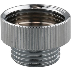 Riduttore Sanitop-Wingenroth cromato per tubi doccia. Dimensioni 18,6 mm (G 1/2) x 24,1 mm (G 3/4).
