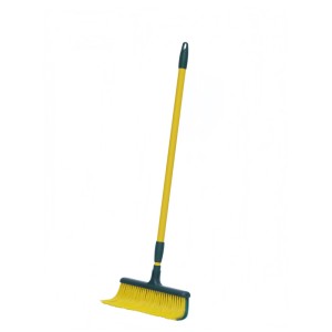 Gelb-grüner Krallenbesen Outdoor mit Teleskopstiel (35 cm) für Garten und Terrasse.