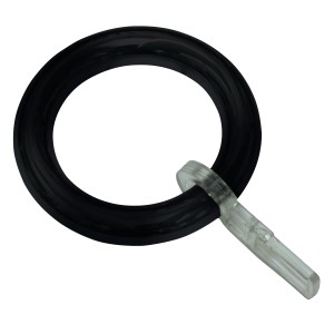 Anneau de rideau Gardinia avec crochet, noir mat, pour tringles à rideaux jusqu'à 28 mm de diamètre.