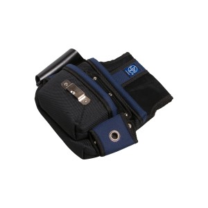 Borsa porta chiodi LUX con 2 scomparti per cintura da lavoro, tessuto in nylon, blu/nero.