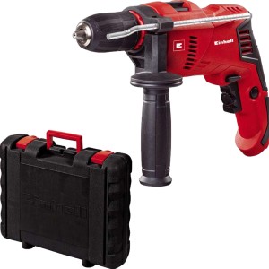 Trapano a percussione Einhell TE-ID 500 E con valigetta, rosso/nero. Trapano per avvitare, forare e forare a percussione.