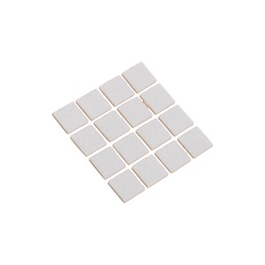 16 patins en feutre carrés autocollants (22x22mm) pour protéger les sols et les meubles.