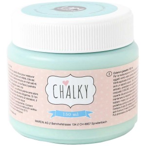 Dose Chalky Malfarbe Pastellmint, 150 ml, für Möbel und Deko. Seidenmatte Bastelfarbe.