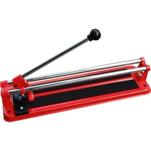 Tagliapiastrelle rosso 330 mm in acciaio e plastica per tagli precisi.
