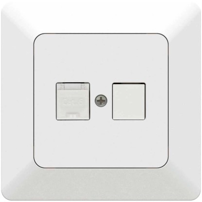 Unterputz-Netzwerk Priamos 1 x RJ45 Kat. 6 ungeschirmt IP20 Weiss Gr. 1 x 1