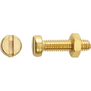 Vite filettata testa cilindrica con intaglio ottone M4 x 30 mm / 8 pz.