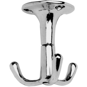 Drehbarer Mantelhaken aus Aluminium in Silber, 59 mm, zur Montage unter dem Fachboden.