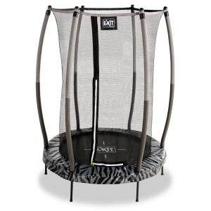 EXIT Tiggy Junior Trampolino, Ø140cm, nero-grigio con rete di sicurezza. Trampolino da giardino per bambini.
