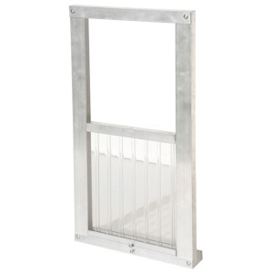 Porte verticale pour abri à tortues, métal et plastique transparent, accessoire pour cage.