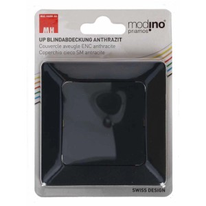 Plaque aveugle à encastrer Priamos anthracite, taille 1 x 1 pour installation électrique.