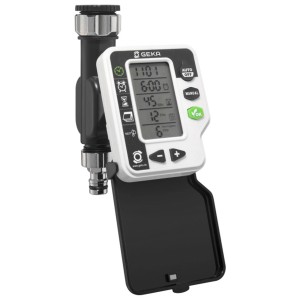 Computer di irrigazione digitale Geka con adattatore per rubinetto per irrigazione giardino.