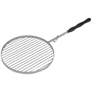 Runder Feu du Jardin Grillrost aus Edelstahl, Ø 38 cm, mit Griff. Ideal für Grill und Feuerstelle.