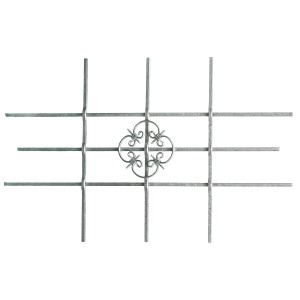Grille de fenêtre Salzbourg galvanisée à chaud, recoupable, 690x1140 mm pour plus de sécurité.