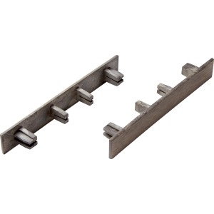 6 embouts gris clair pour lames de terrasse en WPC, pour couvrir les chambres creuses latérales.
