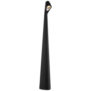 Schwarze LED-Tischleuchte Spotty von Globo, 3W, aus Kunststoff, dimmbar.