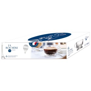 Set di bicchieri da espresso La Rochere Flore, confezione da 6 nella confezione originale.