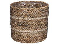 Mica Decorations Korb Celestial Seegras Weiss Ø 14 cm / Höhe 14 cm