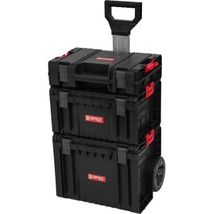 Qbrick System Mobile Workshop Set Pro : Ensemble de boîtes à outils noires avec fonction trolley.