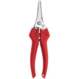 Cesoie per fiori/frutta Felco 310 con manici rossi e lame strette.