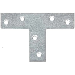 T-Flachverbinder, Stahl verzinkt, 70x50x16 mm, zur rechtwinkligen Verbindung von Holzbalken.