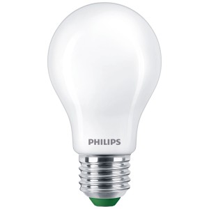 Matte, dimmbare Philips LED-Glühbirne E27, 60W, 2700K, ultraeffizient.