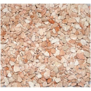Gravier décoratif rose Corallo, grain 3-8 mm, idéal pour les projets de jardin et de décoration.