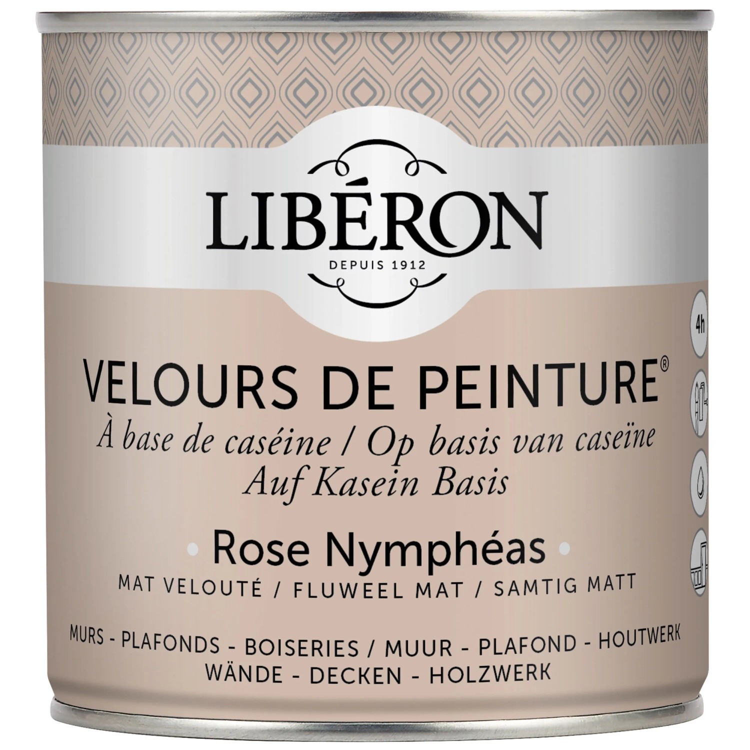 Libéron Peinture murale Velours de Peinture Rose Nymphéas 0,5 l