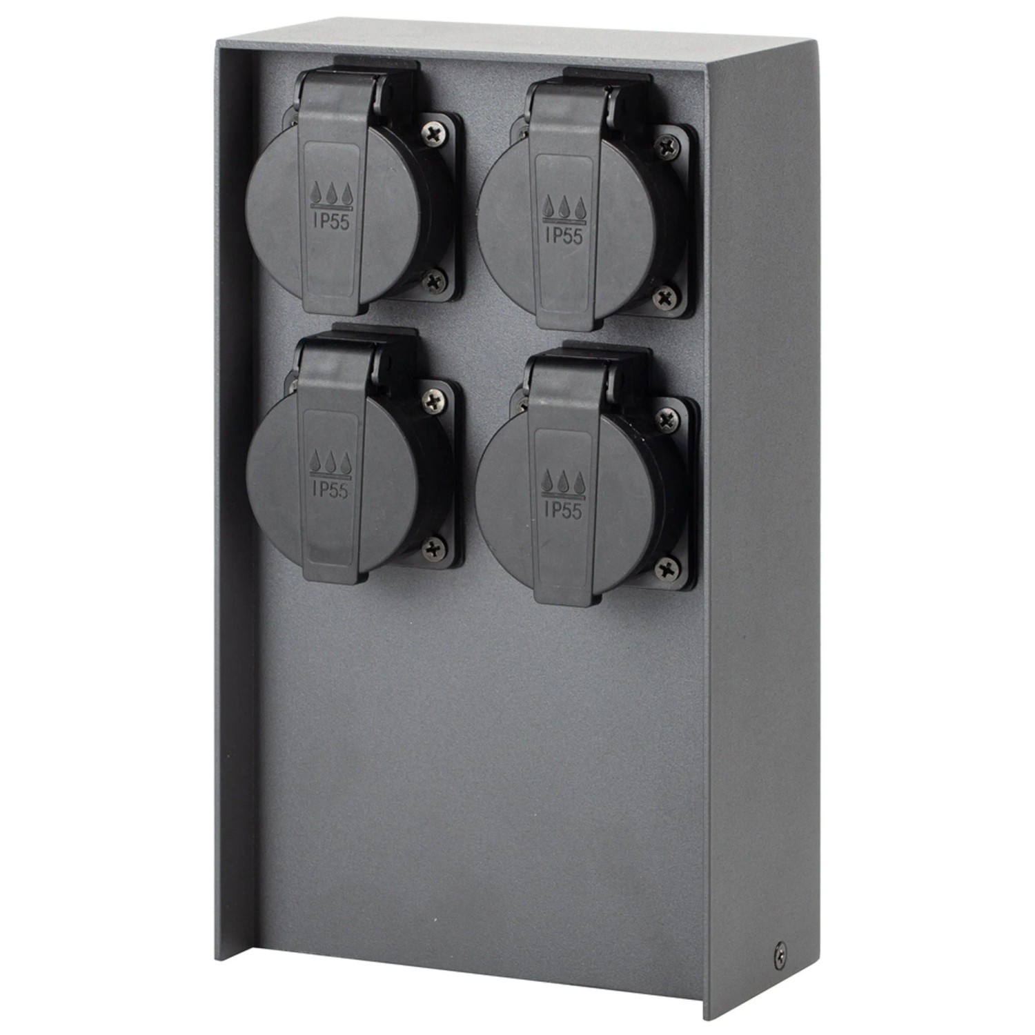 Schönenberger Gartensteckdose 4fach T13 Anthrazit für Aussenbereich