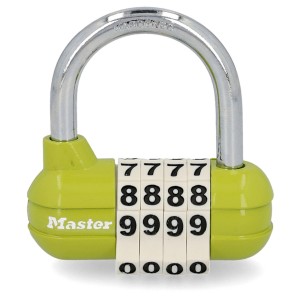 Master Lock Pro-Sport Zahlen-Vorhängeschloss, 4-stellig, assortierte Farbe, mit Stahlbügel.