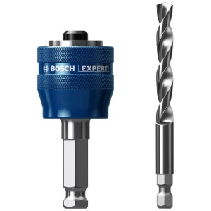 Adattatore Bosch Expert PC Plus con punta pilota, 7,15x105 mm, per seghe a tazza.