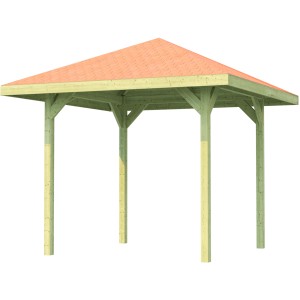 Weka Pavillon Gartenoase 651 in legno con tegole, 294x294 cm.