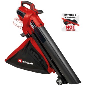 Einhell Venturro 36/240 aspiratore/soffiatore a batteria, rosso/nero, senza batteria/caricabatterie. Con sacco e ruote.