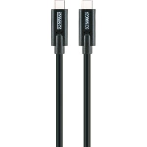Cavo Schwaiger USB 3.2, 2m, nero, con connettore Type C per computer e dispositivi multimedia.