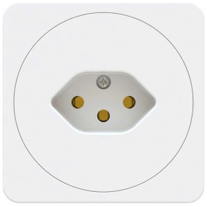 Prise murale blanche maxONE T13, 10A, 250V.