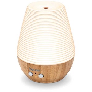 Diffuseur d'arômes Beurer LA 40 en bambou et porcelaine, un purificateur d'air pour huiles essentielles et une atmosphère agréable.