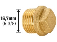 Gewinde-Stopfen Messing 16,7 mm (R 3/8)