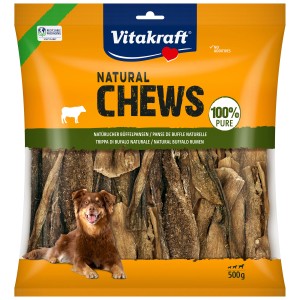 Vitakraft Natural Chews trippa di bufalo, 500g. Snack naturale da masticare per cani.