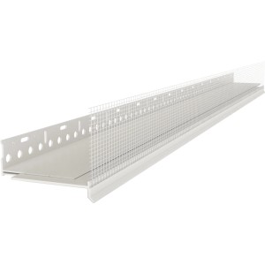 Profilo zoccolo Catnic Duobase in PVC, in due parti, bianco con rete, per supporti intonaco.