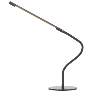 Lampada da tavolo LED Mondilux Ivo nera, altezza 68 cm, con braccio flessibile e dimmer touch.