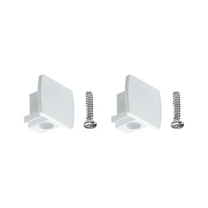 Embouts Paulmann URail, lot de 2, blancs, pour systèmes de rails.