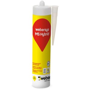 Weber Montageklebstoff MS Hybrid, 310ml Kartusche für Fliesen und mehr.