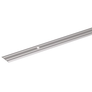 Silbernes Bodenausgleichsprofil aus Aluminium, 1,6 mm stark, 38 mm breit und 2000 mm lang.