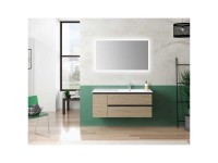 Seitenschrank York links Nabucco Eiche / Griffe Schwarz 50 x 30 cm