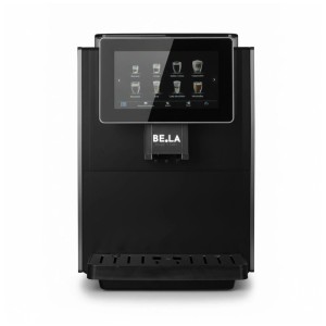 Machine à café automatique Berger & Lanz Mucho Gusto noir-argent avec écran tactile HD.