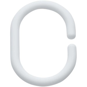 Anneau de rideau de douche Diaqua Basic blanc en polypropylène.